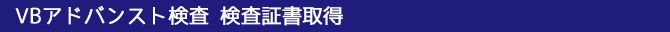 VBアドバンスト検査 検査証書取得